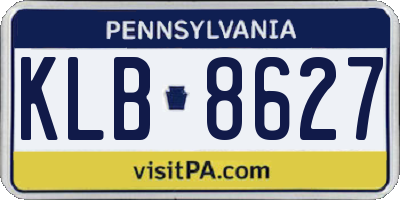 PA license plate KLB8627