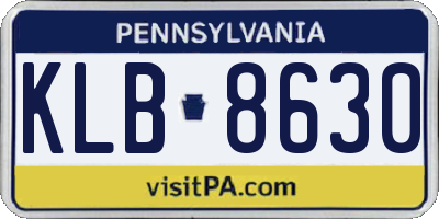 PA license plate KLB8630