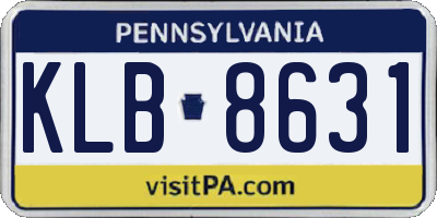 PA license plate KLB8631