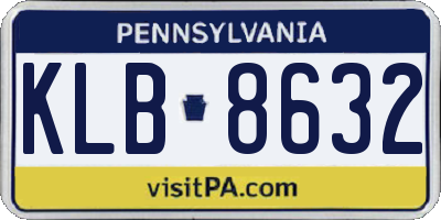 PA license plate KLB8632