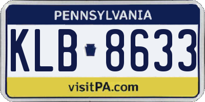 PA license plate KLB8633