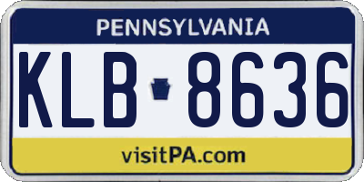 PA license plate KLB8636