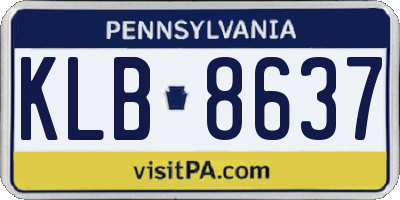 PA license plate KLB8637