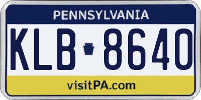 PA license plate KLB8640