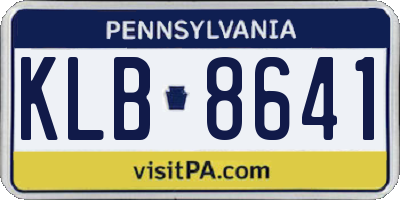 PA license plate KLB8641