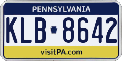 PA license plate KLB8642