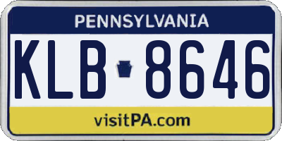 PA license plate KLB8646