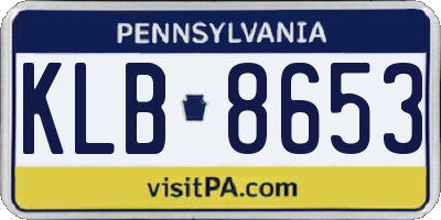 PA license plate KLB8653