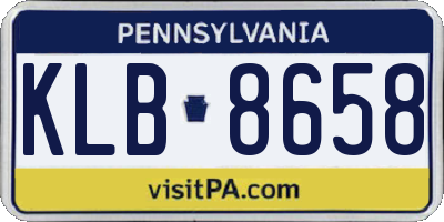 PA license plate KLB8658
