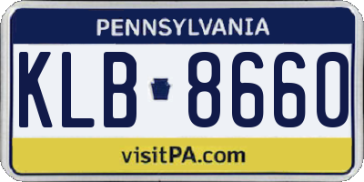 PA license plate KLB8660