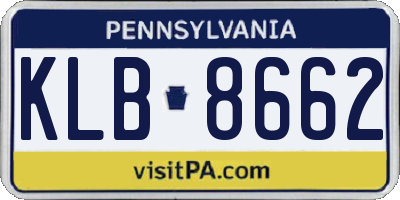 PA license plate KLB8662