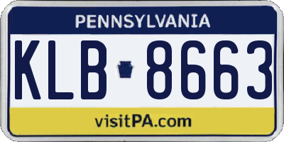 PA license plate KLB8663