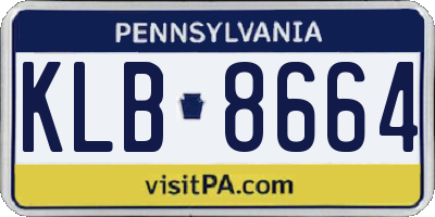 PA license plate KLB8664