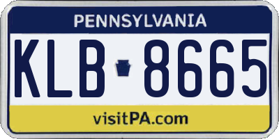 PA license plate KLB8665