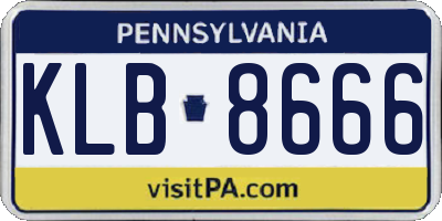 PA license plate KLB8666