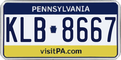 PA license plate KLB8667