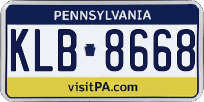 PA license plate KLB8668