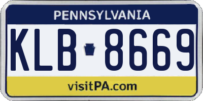 PA license plate KLB8669