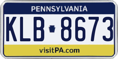 PA license plate KLB8673