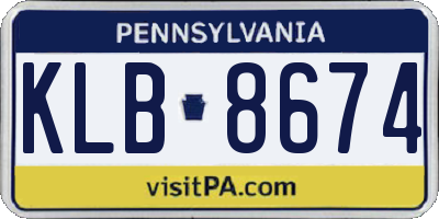 PA license plate KLB8674