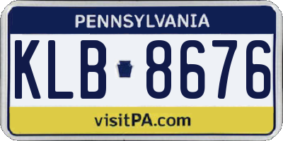 PA license plate KLB8676
