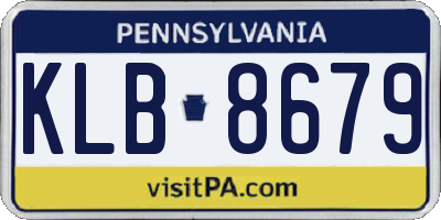 PA license plate KLB8679