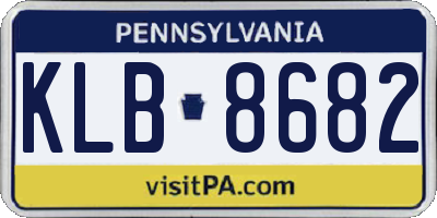 PA license plate KLB8682