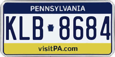 PA license plate KLB8684