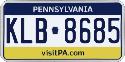 PA license plate KLB8685