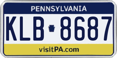 PA license plate KLB8687