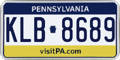 PA license plate KLB8689