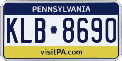PA license plate KLB8690