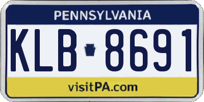 PA license plate KLB8691