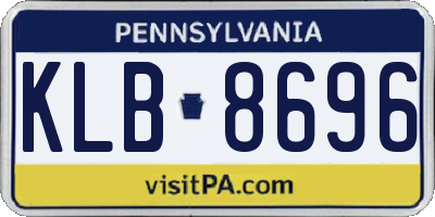 PA license plate KLB8696