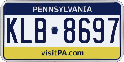 PA license plate KLB8697