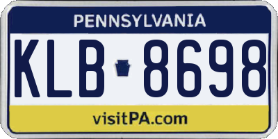 PA license plate KLB8698