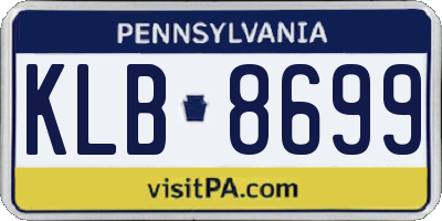 PA license plate KLB8699