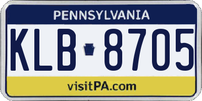PA license plate KLB8705