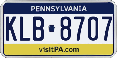 PA license plate KLB8707