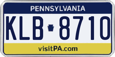 PA license plate KLB8710
