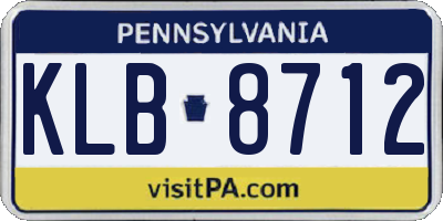 PA license plate KLB8712