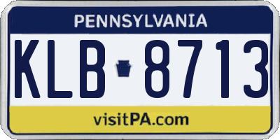 PA license plate KLB8713