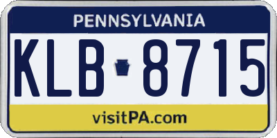PA license plate KLB8715