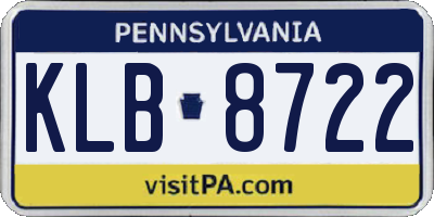 PA license plate KLB8722