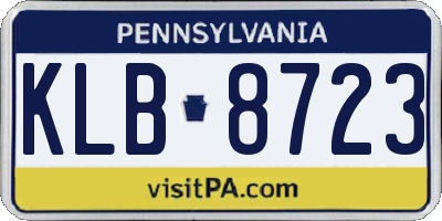 PA license plate KLB8723