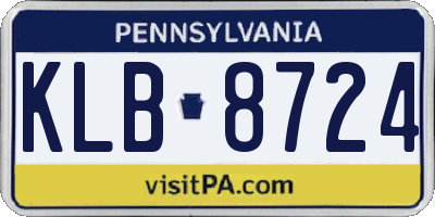 PA license plate KLB8724