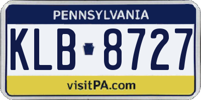 PA license plate KLB8727