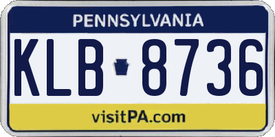 PA license plate KLB8736