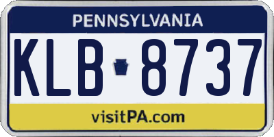 PA license plate KLB8737
