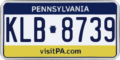 PA license plate KLB8739